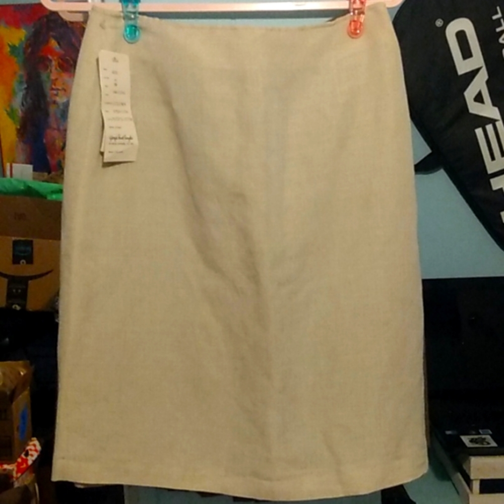 SOLD - Giorgio Saint Angelo Beige Linen Skirt